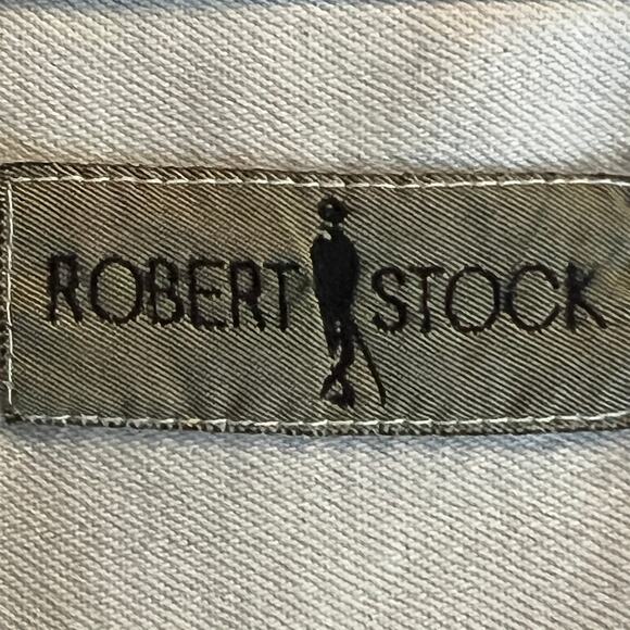 Men's Robert Stock denim button down light wash shirt double pockets 100% cotton - Picture 3 of 8